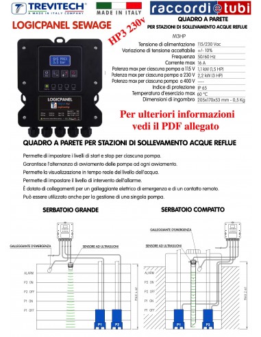 LOGICPANEL SEWAGE M3HP BLACK WATER TREVITECH