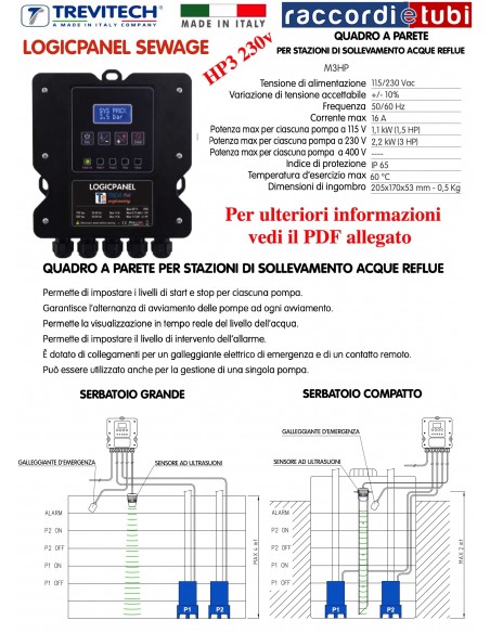 LOGICPANEL SEWAGE M3HP BLACK WATER TREVITECH