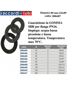 GUARNIZIONE PER FLANGIA IN GOMMA TELATA DN80