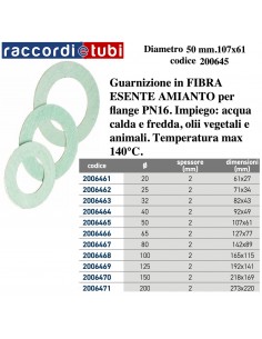 GUARNIZIONE PER FLANGIA DN 50 ESENTE AMIANTO