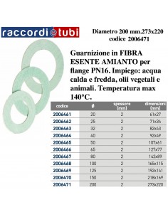 GUARNIZIONE PER FLANGIA DN 200 ESENTE AMIANTO