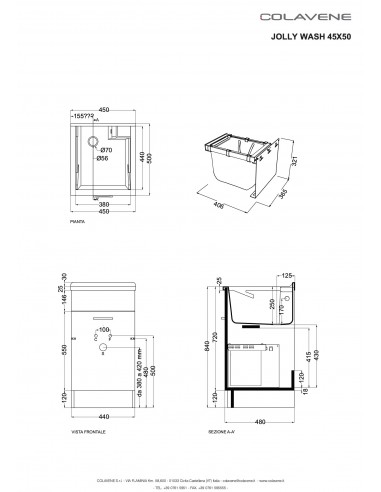 MOBILE LAVATOIO COLAVENE 45X50X86H JOLLYWASH...