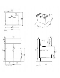 MOBILE LAVATOIO COLAVENE BIANCO 60X50X86H JOLLYWASH 24040B 2