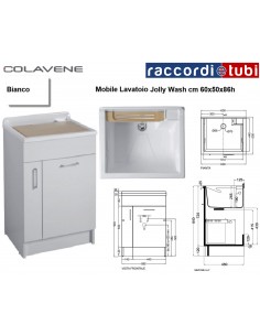 MOBILE LAVATOIO COLAVENE BIANCO 60X50X86H JOLLYWASH 24040B