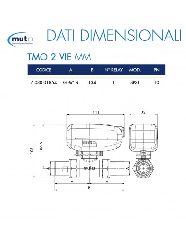ELETTROVALVOLA MUT A SFERA 7.030.01854 3/4 MM