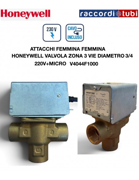 ELETTROVALVOLA  HONEWELL 3 VIE FF 3/4 CON MICRO