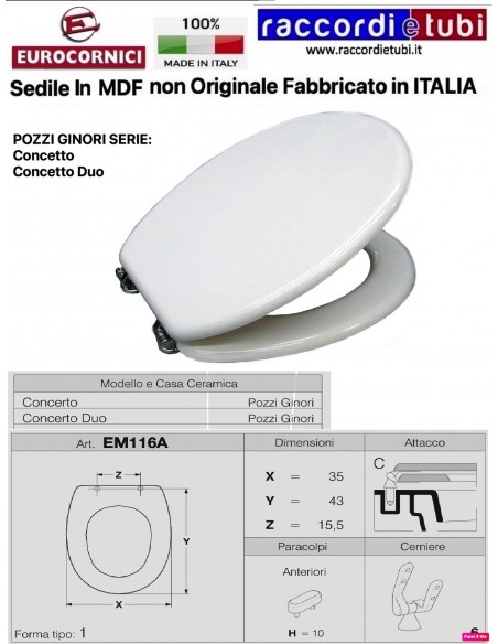 SEDILE PER WC I.STANDARD GEMMA
