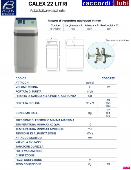 WEICHER.SRWASSER PATENTE CALEX CD30422 LITER 22-