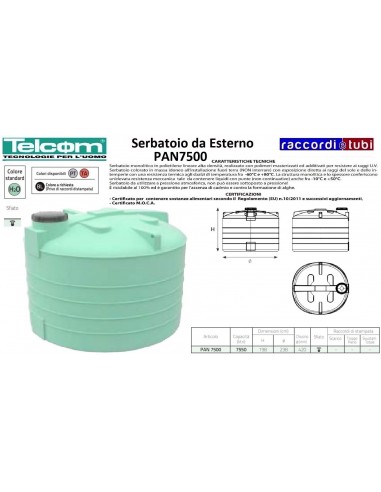 TELCOM SERBATOIO PAN 7500