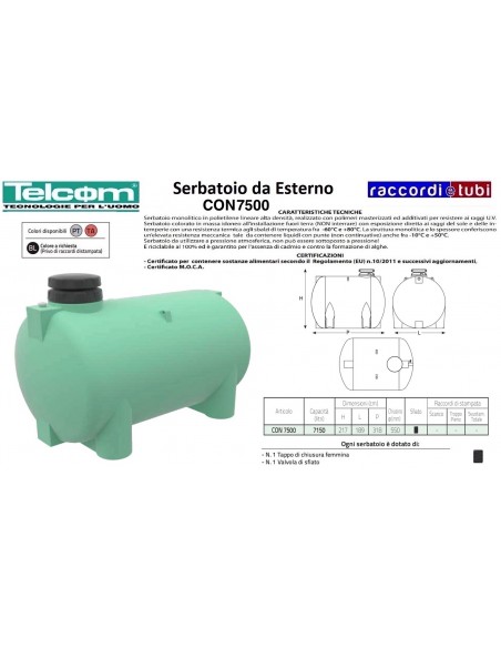 TELCOM SERBATOIO CON75000