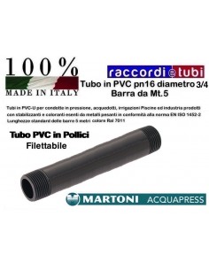 TUBO PVC D.3/4 PN/16 BARRA DA MT.5