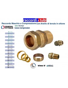 RACCORDO OTTONE CON OGIVA DIRITTO MASCHIO 1"X18