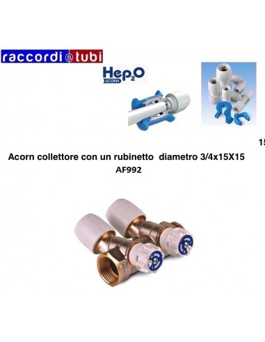 COLLETTORE ACORN CON DUE RUBINETTI DIAMETRO 3/4X15