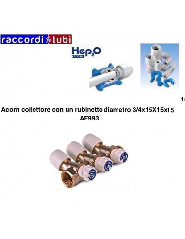 COLLETTORE ACORN CON TRE RUBINETTI DIAMETRO 3/4X15