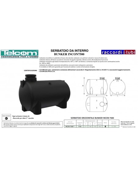 TELCOM SERBATOIO DA INTERRO INCON7500