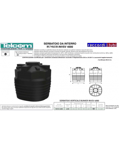 TELCOM SERBATOIO DA INTERRO INVSV 4000