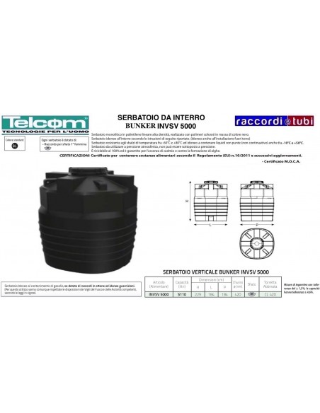 TELCOM SERBATOIO DA INTERRO INVSV 5000