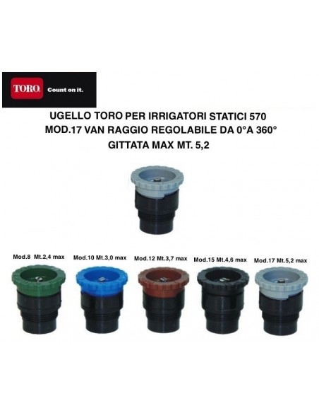 TORO DÜSE FÜR 570 EINSTELLBARER WINKEL 0°-360° TVAN17 TYP 17