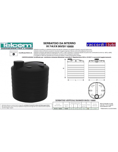 TELCOM SERBATOIO DA INTERRO INVSV 10000