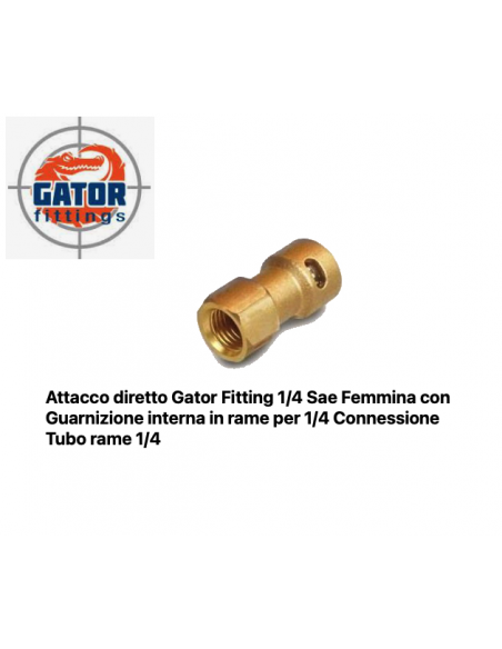 RACCORDO GATOR DIRITTO FEMMINA 1/4X1/4 CONFEZIONE DUE PEZZI