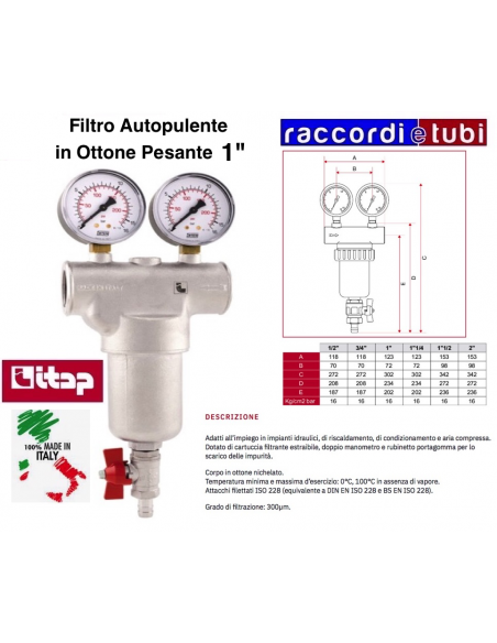 FILTRO ITAP IN OTTONE PESANTE AUTOPULENTE 1"