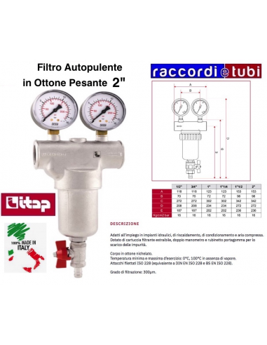FILTRO IN OTTONE PESANTE AUTOPULENTE 2"