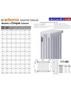 RADIATORE IN ACCIAIO ARBONIA 5 COLONNE H.mm.2500
