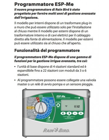 PROGRAMMATORE RAIN BIRD ESP-ME F38420