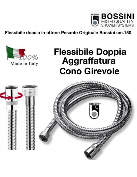 FLESSIBILE DOCCIA FEMMINA GIR.1/2X1/2 FF CM.150 CROMO