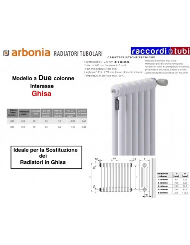 ARBONIA STAHLRADIATOR 2-SÄULEN H.mm.685