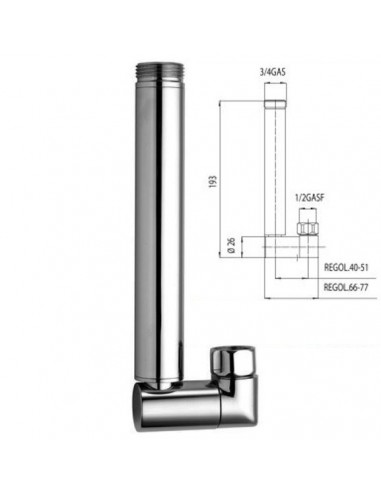 BRACCIO ADATTATORE PER COL.DOCCIA 1/2X3/4 FM