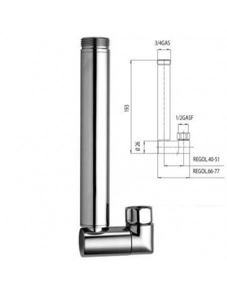 BRACCIO ADATTATORE PER COL.DOCCIA 1/2X3/4 FM