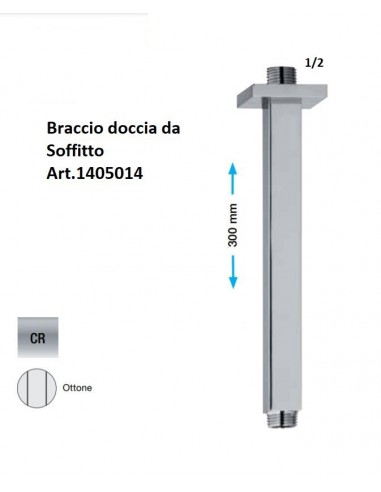 BRACCIO DOCCIA POSTUMIA D.25 mm.LUNGHEZZA CM.30