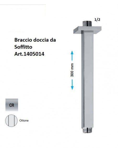 BRACCIO DOCCIA POSTUMIA D.25 mm.LUNGHEZZA CM.30