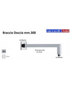 BRACCIO DOCCIA MANTOVA D.25 mm.LUNGHEZZA CM.30