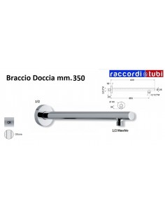 BRACCIO DOCCIA PRAGA D.25 mm.LUNGHEZZA CM.40