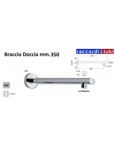 BRACCIO DOCCIA PRAGA D.25 mm.LUNGHEZZA CM.40