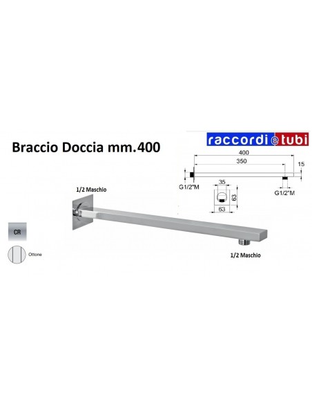 BRACCIO DOCCIA VIENNA  D.35X15 mm.LUNGHEZZA CM.40