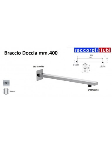 BRACCIO DOCCIA VIENNA  D.60X15 mm.LUNGHEZZA CM.40