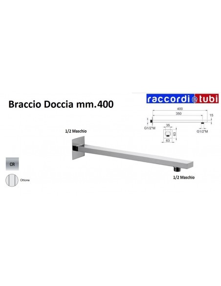 BRACCIO DOCCIA VIENNA  D.60X15 mm.LUNGHEZZA CM.40