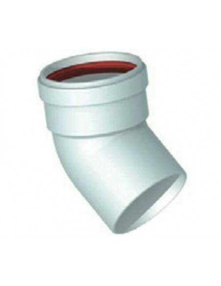 CURVA IN ALLUMINIO MF DIAM.80 A 45° RAGGIO CORTO