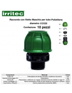 RACCORDO MASCHIO A COMPR.CONNECTO 25X1/2 10 P/Z