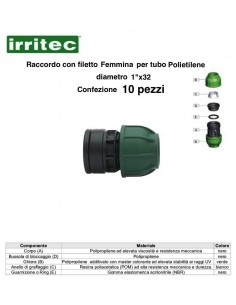 RACCORDO FEMMINA  A COMPR.CONNECTO 32X1" 10 P/Z