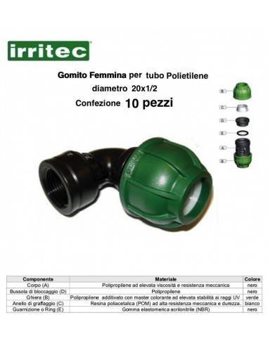 FEMALE-WINKEL ZU KOMPR.CONNECTO 20X1/2 10 STK