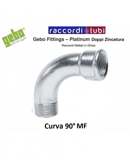 CURVA FERRO ZINCATA MF 90ø Ø 1.1/4