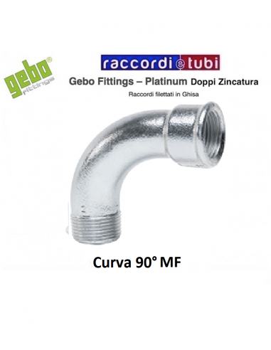 CURVA FERRO ZINCATA MF 90ø Ø 3"