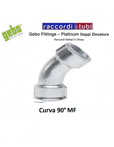 CURVA FERRO ZINCATA FF 45ø Ø 2"
