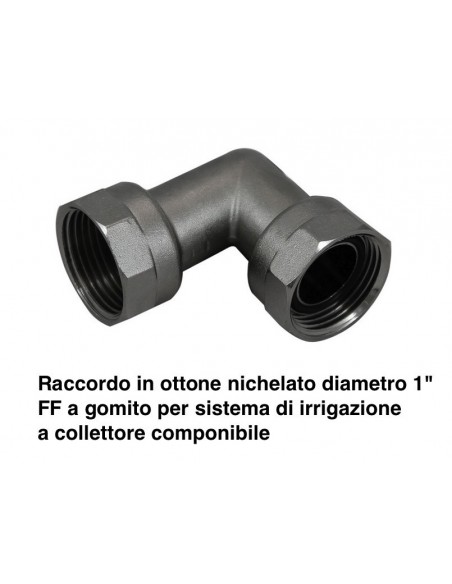 GOMITO CON GHIERA CON OR FEMMINA FEMMINA 1" IN OTTONE