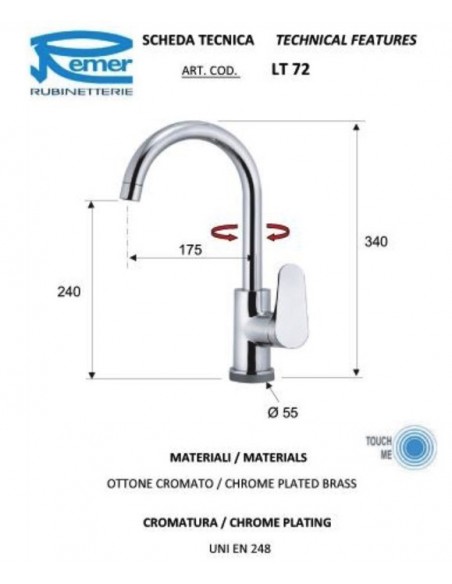 MISCELATORE REMER TOUCH ME LT72