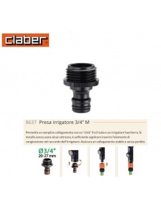 SCHLAUCHANSCHLUSS FÜR MÄNNLICHEN WASSERHAHN Ø 3/4 CLABER